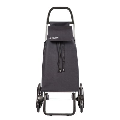 SAQUET LN - Chariot de course - 6 roues - Noir - Pratique et robuste, châssis renforcé pour plus de stabilité, sac imperméable noir - Parfait pour un ROLSER