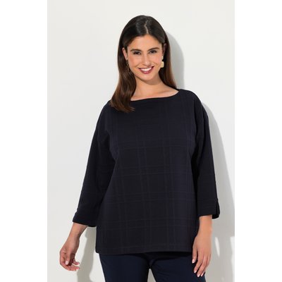 Sweat-shirt texturé, motif grands carreaux ULLA POPKEN