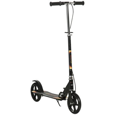 Trottinette pliable enfant roulement PU abec-7 métal noir flammes HOMCOM