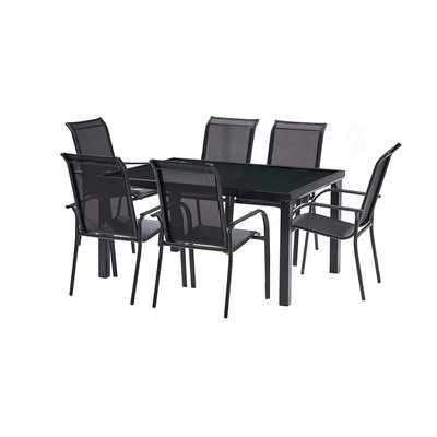 Ensemble en aluminium, verre, 6 fauteuils EDITION WILSA GARDEN