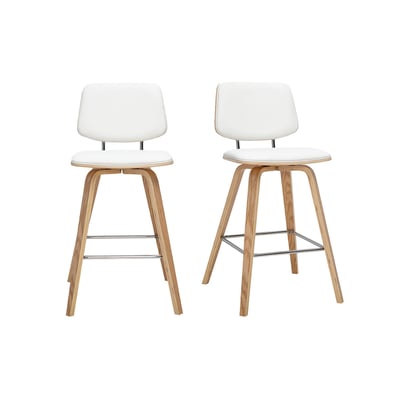 Tabourets de bar noirs et bois foncé H66 cm (lot de 2) SEGUR MILIBOO