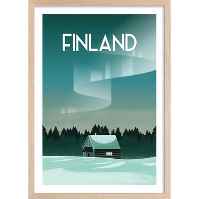 Affiche voyage Laponie Finlandaise HEXOA