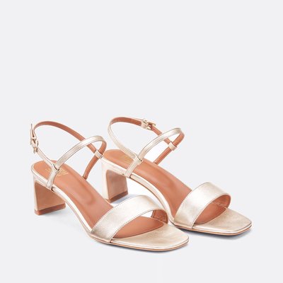 Sandales en cuir métallisé, Signature CANDICE LA REDOUTE COLLECTIONS