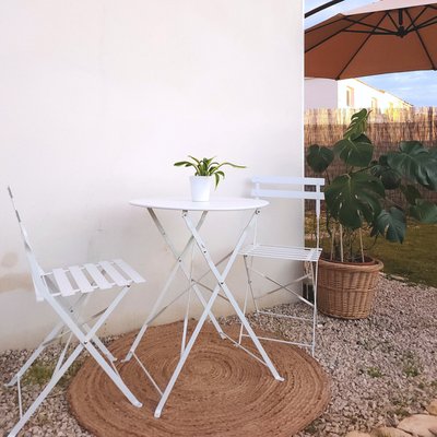 Ensemble table et chaises, 2 places, Flore AVRIL PARIS