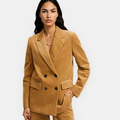 Blazer croisé, coupe oversize, en velours côtelé  LA REDOUTE COLLECTIONS