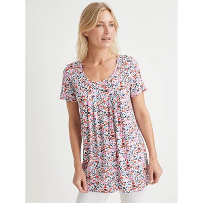 Tunique longue manche courte rose La Redoute
