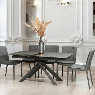 Table extensible en céramique pied central moderne TORONTO PIER IMPORT