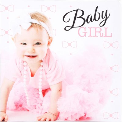 Toile imprimée bébé fun - 28 x 28 cm - Fille ATMOSPHERA