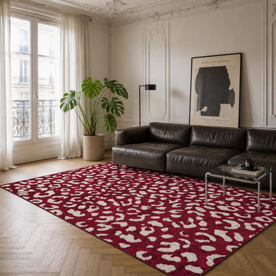 Tapis salon, motif animaux léopard graphique et tendance, LYN9 LEOP UN AMOUR DE TAPIS