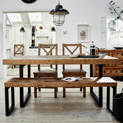 Table à manger 180 cm en bois recyclé pieds métal BRISBANE PIER IMPORT