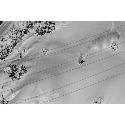 Tableau noir et blanc traces snowpowder HEXOA