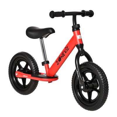 Draisienne enfant selle guidon réglable cale-pied acier rouge noir HOMCOM