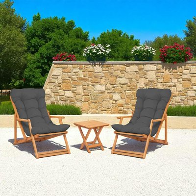 Salon jardin détente gris - 2 assises confort SORA PIER IMPORT