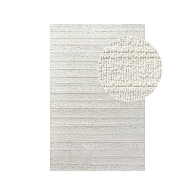 Tapis blanc ivoire en laine tressée main 160x230 cm FEZ PIER IMPORT