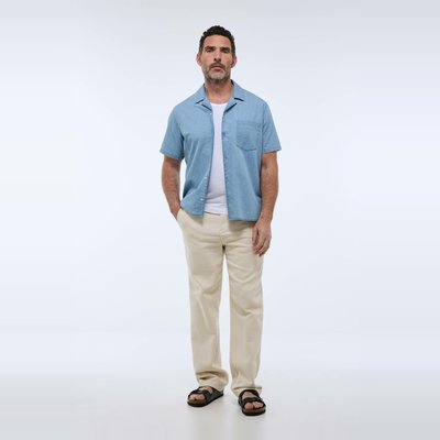Chemise manches courtes en coton chambray BIO GOTS MONOPRIX