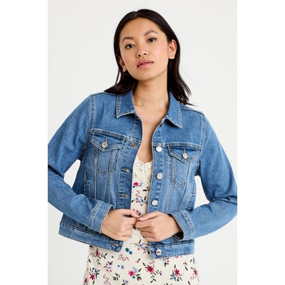 Veste cintrée en jean col classique CACHE CACHE