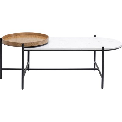 Table basse en marbre minéral et frêne, LAYERED KARE DESIGN