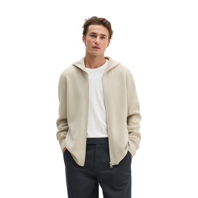 Cardigan à capuche regular en coton biologique certifié MARC O'POLO