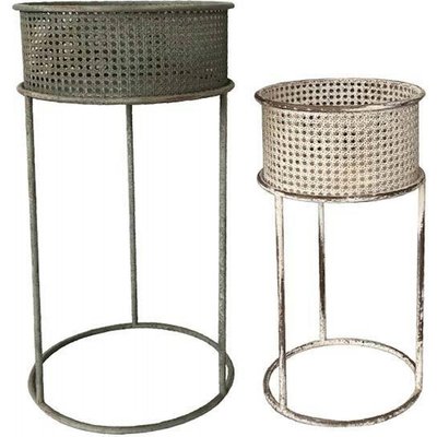Cache-pot en métal vieilli (lot de 2) Vintage RECOLLECTION