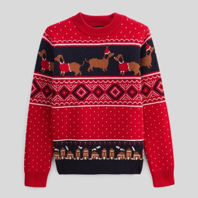 Pull jacquard fantaisie en laine MONOPRIX