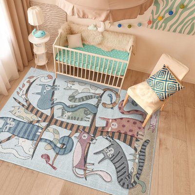 Tapis enfant tissé motif animaux KIDCHIC UN AMOUR DE TAPIS