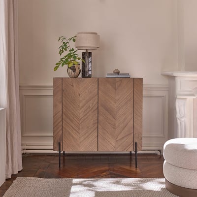 Bar en bois massif et métal 100 cm  CALIX BERAH GETAH
