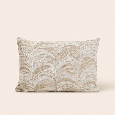 Housse de coussin Arboreta Tamisant en Feuillage brodé Naturel 40x60 cm MADURA