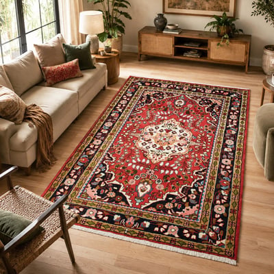 Tapis d'orient oriental, noué main en laine, HAMADAN 16 UN AMOUR DE TAPIS