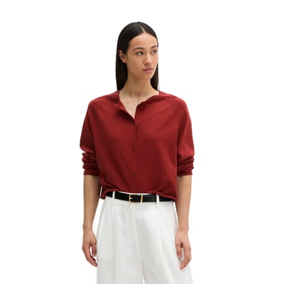 Cardigan en maille fine relaxed en mélange de coton et de lin bio MARC O'POLO