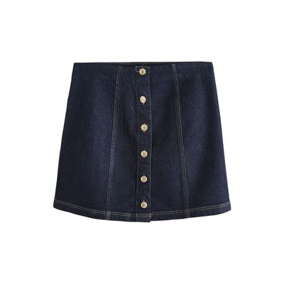 Jupe courte en jean avec boutons dorés NEXT