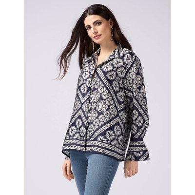 Chemise en satin fluide à motif foulard OLTRE