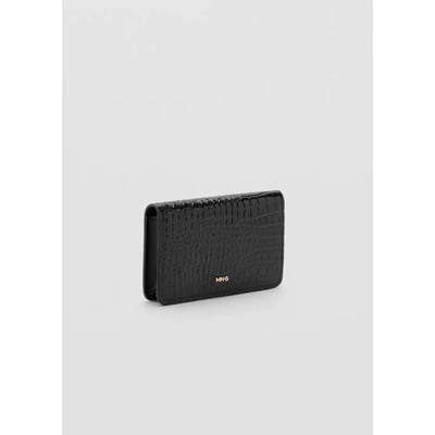 Petit portefeuille effet croco brillant MANGO
