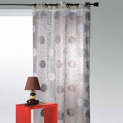 Voilage en Organza Jacquard brodé motif gros rond HOME MAISON
