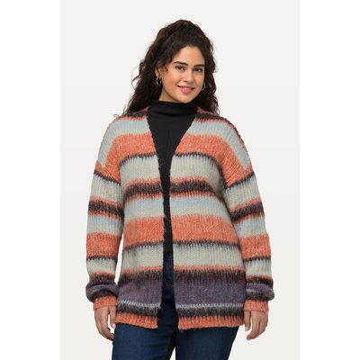 Cardigan long, rayures, encolure en V ULLA POPKEN