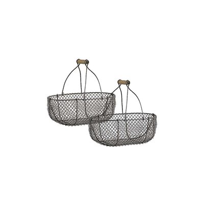 Paniers en grillage vieilli et bois (Lot de 2) AUBRY GASPARD