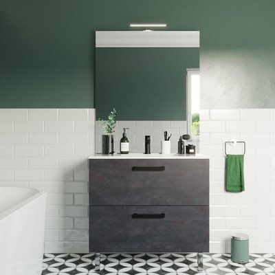 Meuble salle de bain vasque intégrée 2 tiroirs - CHELSEA HOMIFAB