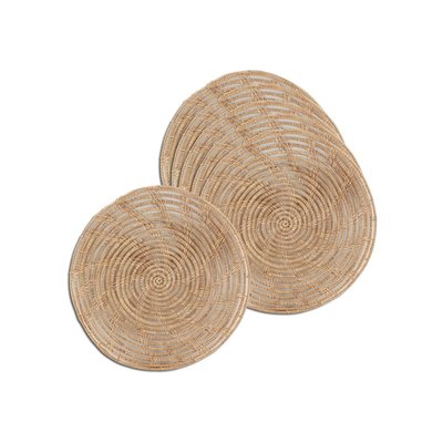 Sets de table ronds en palmier naturel (Lot de 6) AUBRY GASPARD