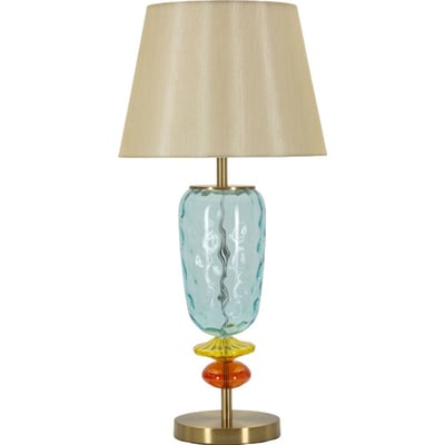 Lampe à poser verre soufflé abat-jour tissu GLAM RECOLLECTION