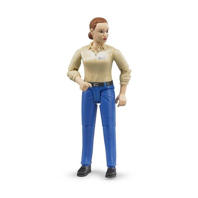 Femme à la peau claire et pantalon bleu BRUDER