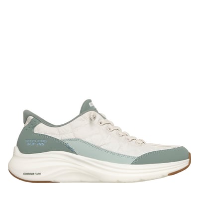 Baskets running vertes à semelle plate avec une fermeture slip-on SKECHERS