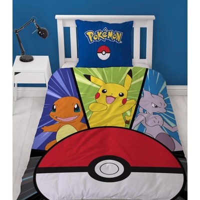 Parure de Lit Enfant Réversible, PIKACHU POKE BALL POKEMON