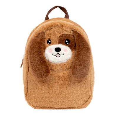 VIQUEL - Sac à dos enfant CUDDLE Chien en peluche - crèche et maternelle - 1 compartiment - fermeture zip VIQUEL
