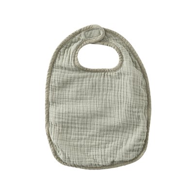 Bavoir double face coton et gaze de coton LINO CARRE BLANC