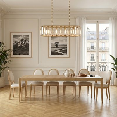Table à manger aux angles arrondis 12 couverts en chêne, 280 x 100 cm TENNESSEE ROBIN DES BOIS