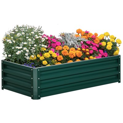 Carré potager de jardin 120 x 60 x 30 cm tôle d'acier ondulée OUTSUNNY