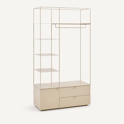 Dressing ouvert en métal fer et MDF plaqué orme ou laqué, KOLYA AM.PM
