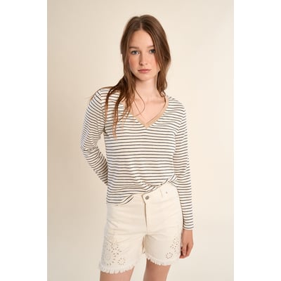 T-shirt marinière, col V MOLLY BRACKEN