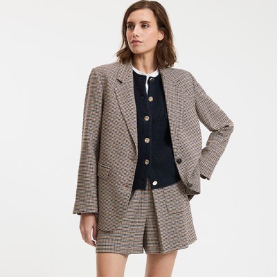 Blazer de corte recto a cuadros LA REDOUTE COLLECTIONS