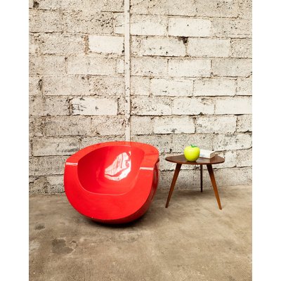 Fauteuil rouge 70's Jakob N°452 - Bon état DEBONGOUT