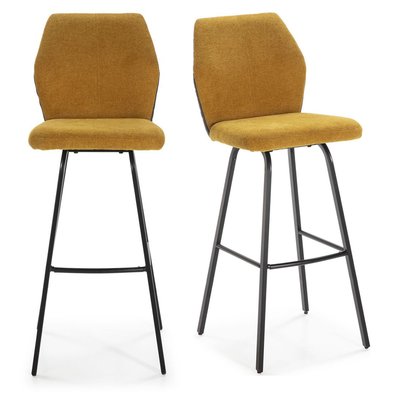 Lot de 2 tabourets de bar en tissu et simili - GARANCE HOMIFAB